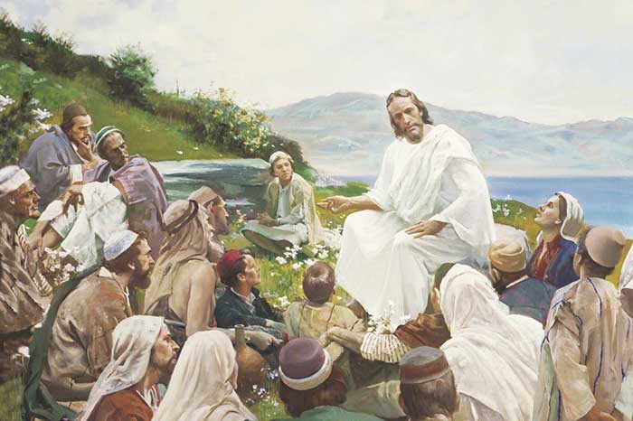 Christ instructing His disciples to live as He did.